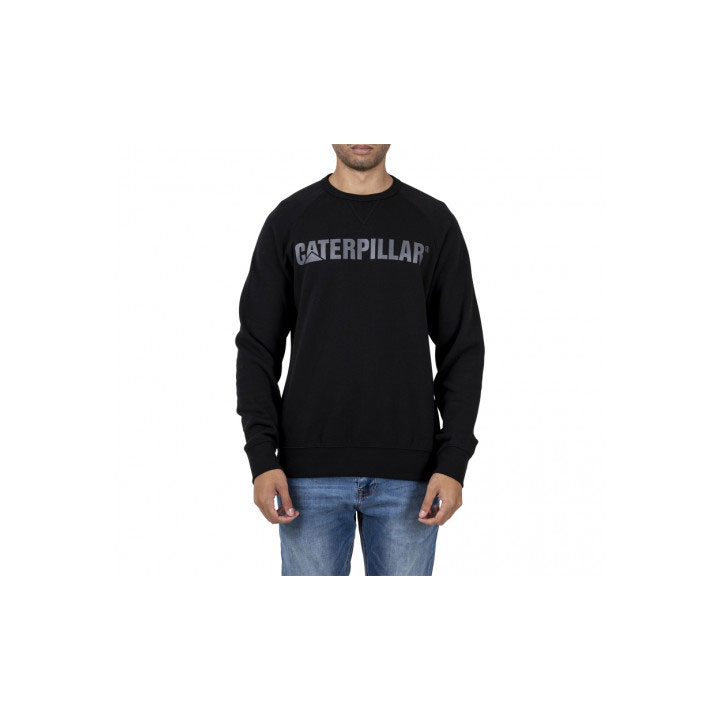 Bluzy Caterpillar Foundation Crewneck Męskie Czarne | DTPSH-6238