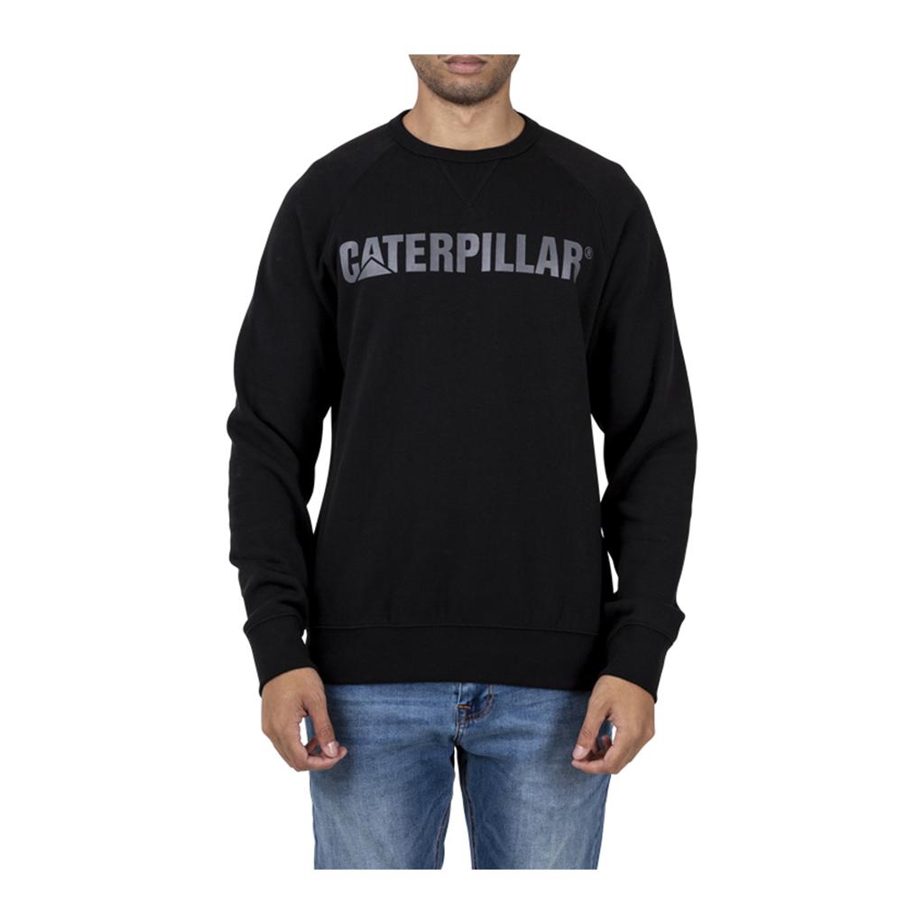 Bluzy Caterpillar Foundation Crewneck Sweatshirt Męskie Czarne | RKBIT-9732