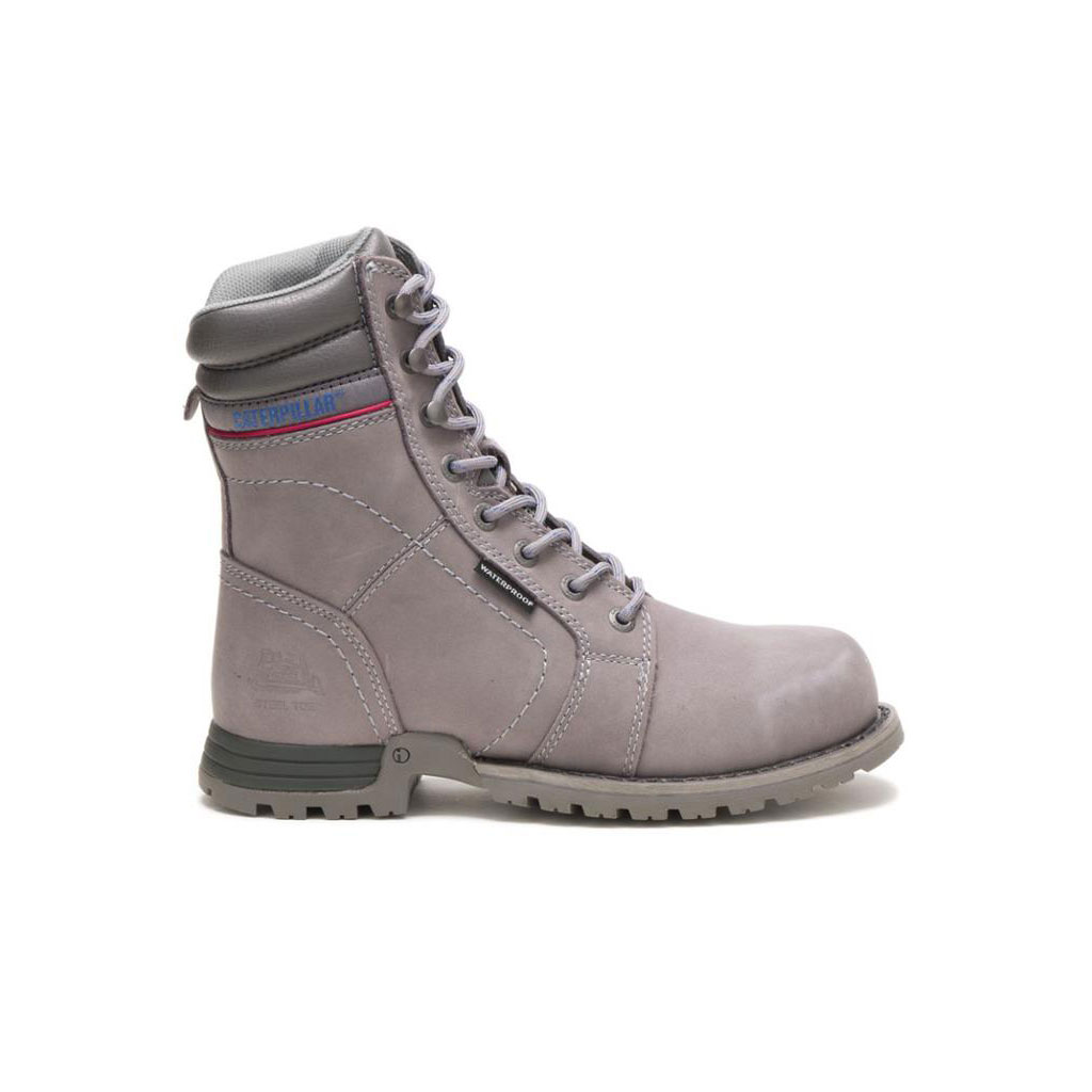 Buty Wodoodporne Caterpillar Echo Waterproof Steel Toe - 8" Damskie Szare | SGKDI-1370