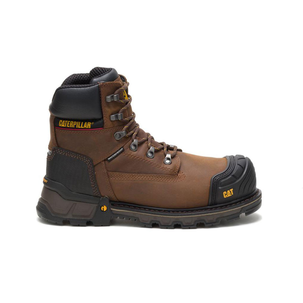 Buty Wodoodporne Caterpillar Excavator Xl 6" Waterproof Composite Toe - 6" Safetys Męskie Ciemny Brązowe | RFNLO-5682