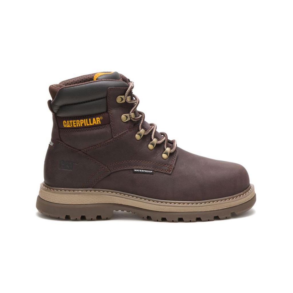 Buty Wodoodporne Caterpillar Fairbanks 6" Waterproof Steel Toe - 6" Męskie Bordowe | FXUWY-2694