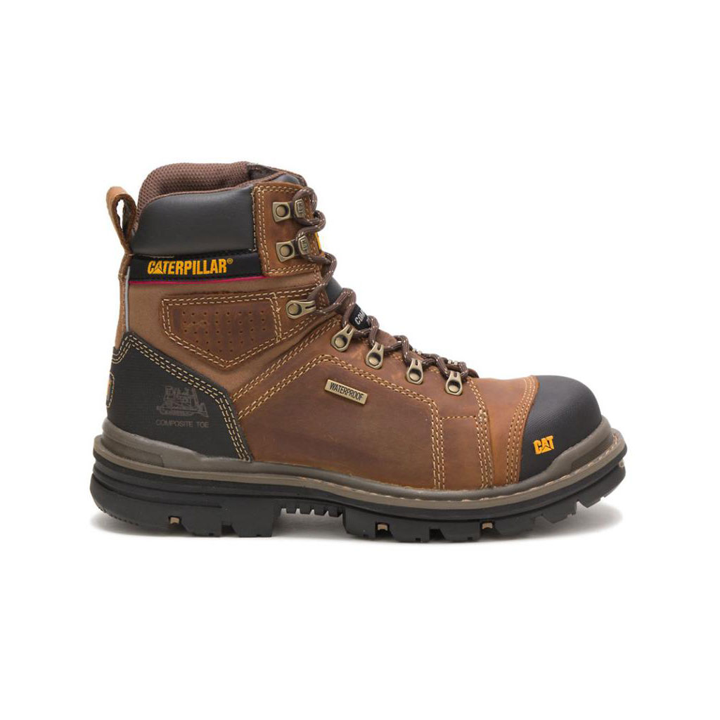 Buty Wodoodporne Caterpillar Hauler 6" Waterproof Composite Toe - 6" Męskie Ciemny Beżowe | PDMRJ-4350