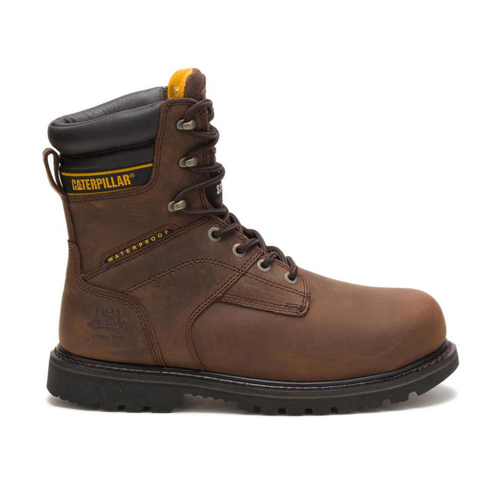 Buty Wodoodporne Caterpillar Salvo 8" Waterproof Steel Toe Thinsulate™ - 8" Męskie Ciemny Brązowe | IBHVY-7843