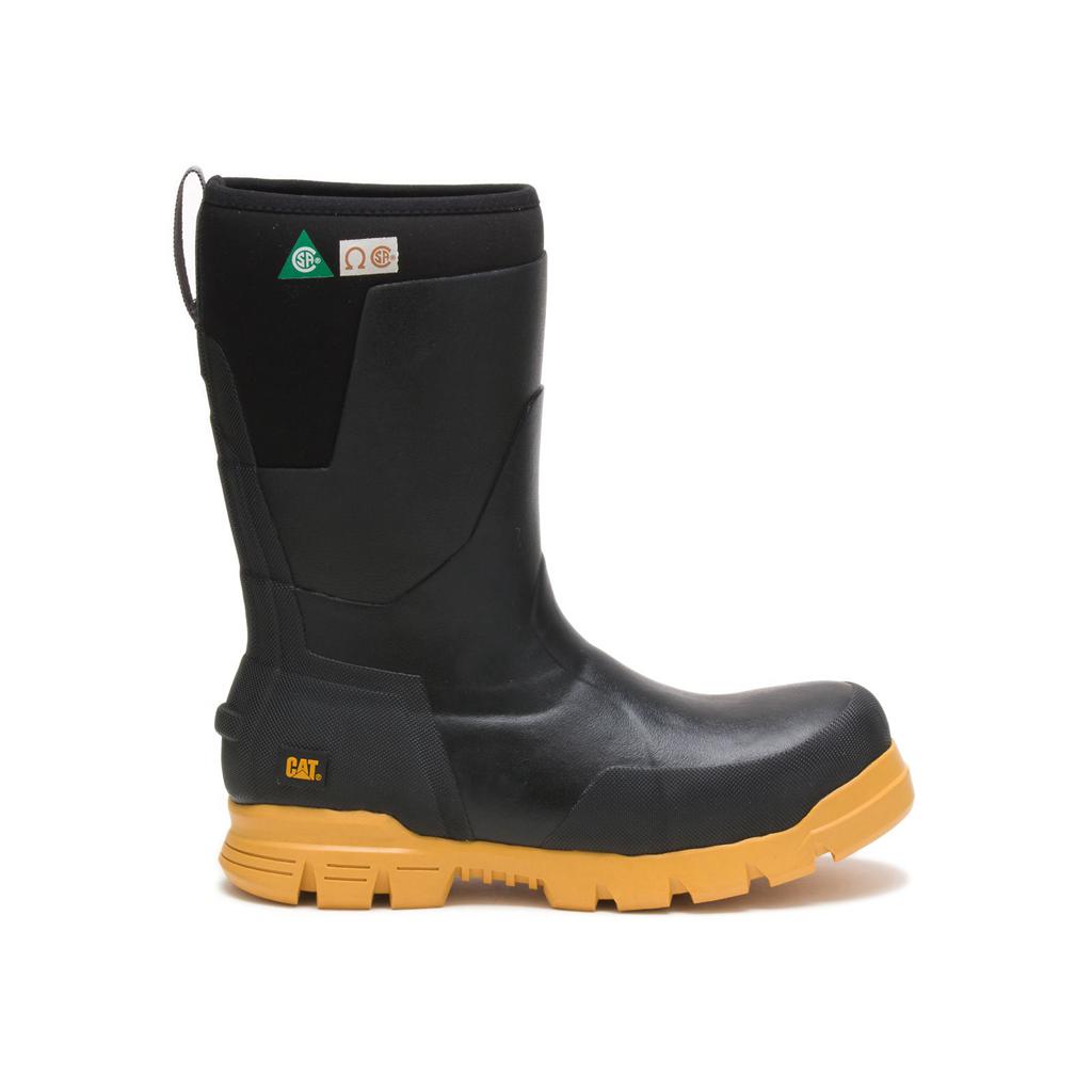 Kalosze Caterpillar Stormers 11" Steel Toe Csa Damskie Black/Yellow | BFWYH-1026