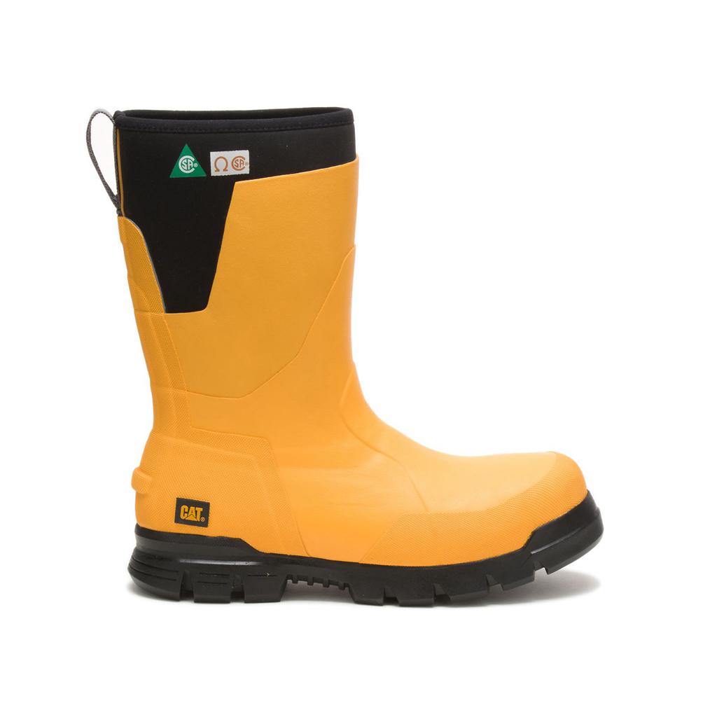 Kalosze Caterpillar Stormers 11" Steel Toe Csa Męskie Żółte | RGTMV-9745