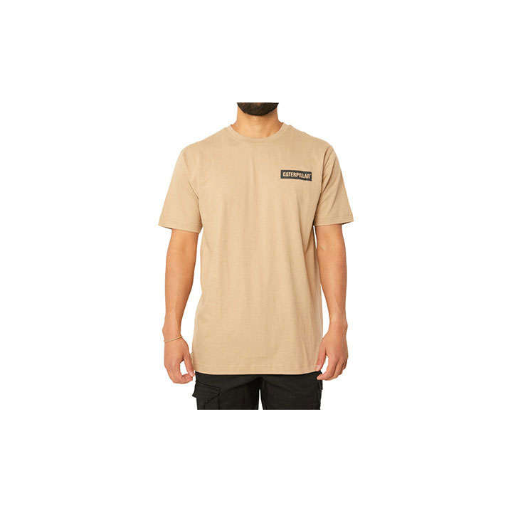 Koszulki Caterpillar Triton Block Krótkie Sleeve Męskie Khaki | AKRTB-1695