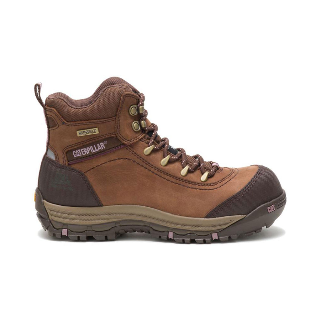 Kozaki Robocze Caterpillar Ally Waterproof Composite Toe - 6" Damskie Brązowe | NKWMV-8647