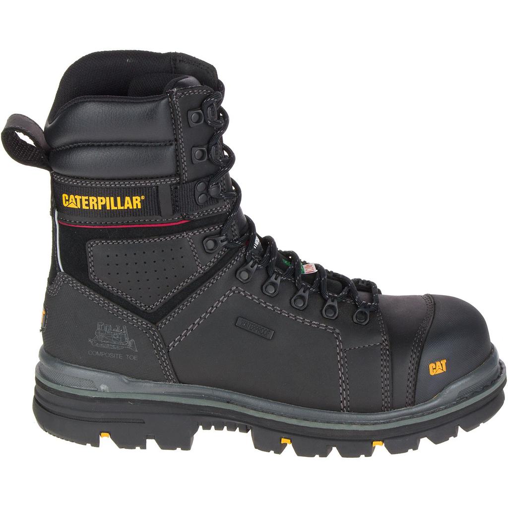 Kozaki Robocze Caterpillar Hauler 8" Waterproof Composite Toe Csa Męskie Czarne | OHKYC-2534