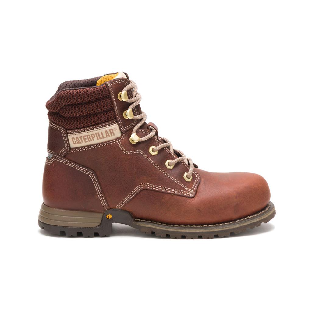 Kozaki Robocze Caterpillar Paisley 6" Steel Toe Damskie Brązowe | BOFJC-6254