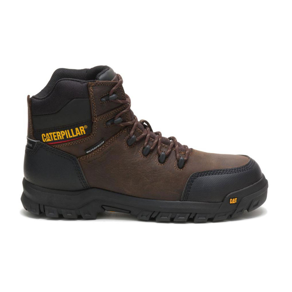 Kozaki Robocze Caterpillar Resorption Waterproof Composite Toe Męskie Brązowe | AMFOB-6897