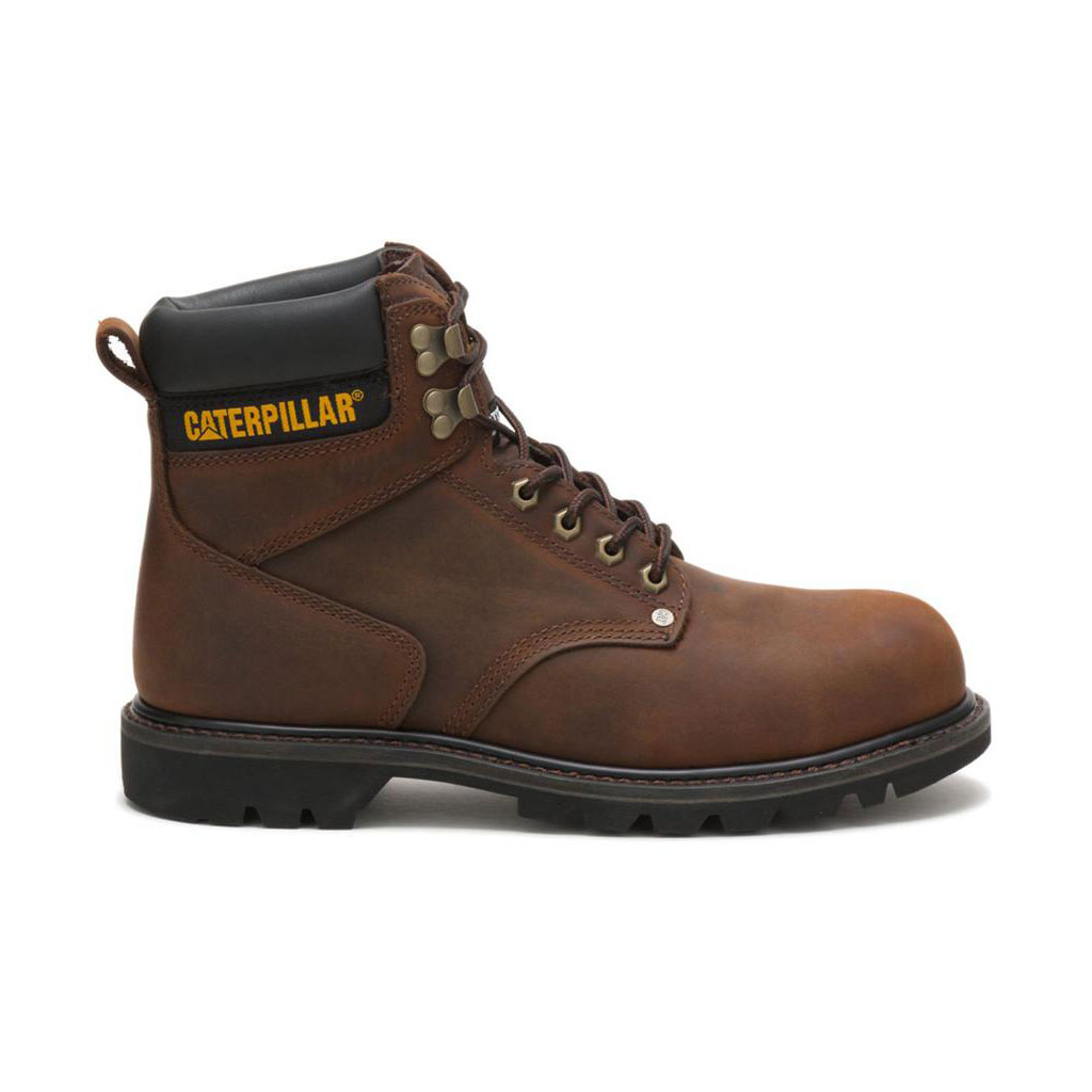 Kozaki Robocze Caterpillar Second Shift Steel Toe - 6" Męskie Ciemny Brązowe | KCXJT-3654