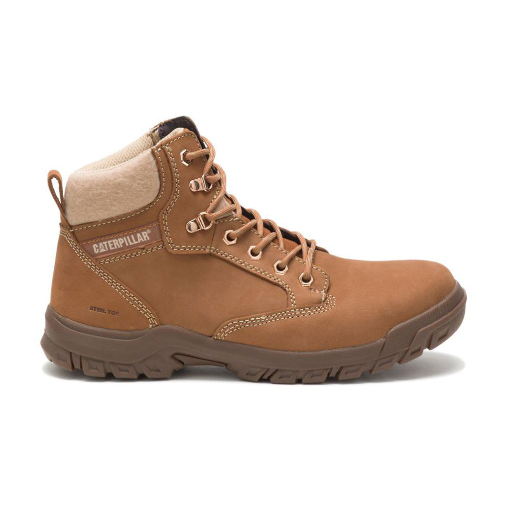 Kozaki Robocze Caterpillar Tess Steel Toe Damskie Brązowe | YQZTH-5402