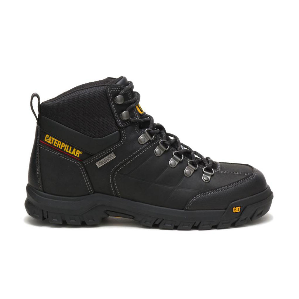 Kozaki Robocze Caterpillar Threshold Waterproof Steel Toe Męskie Czarne | KOLUC-6517