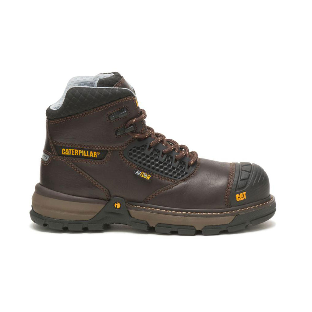 Slip Resistant Footwear Caterpillar Excavator Superlite Cool Carbon Composite Toe Damskie Ciemny Brązowe | AUQLS-0146