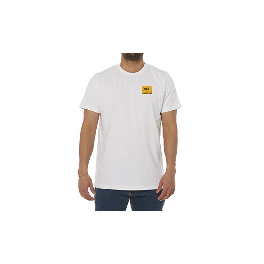 T-Shirts Caterpillar Robocze Restricted Męskie Białe | XCFAG-6453