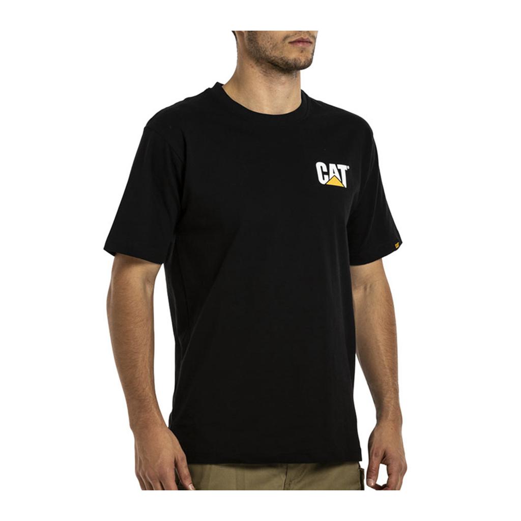 T-Shirts Caterpillar Trademark Męskie Czarne | VUBNQ-5268