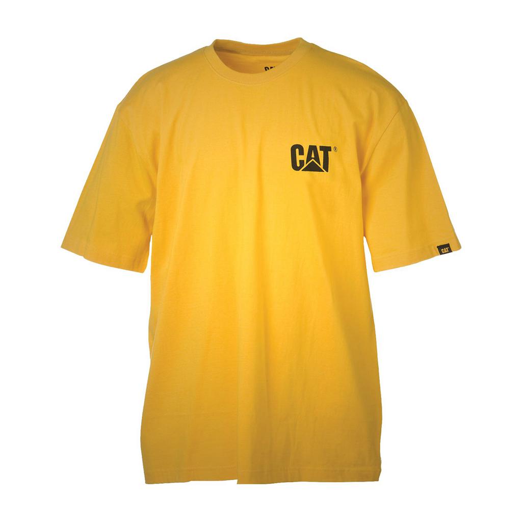 T-Shirts Caterpillar Trademark Męskie Żółte | VLQPO-9237