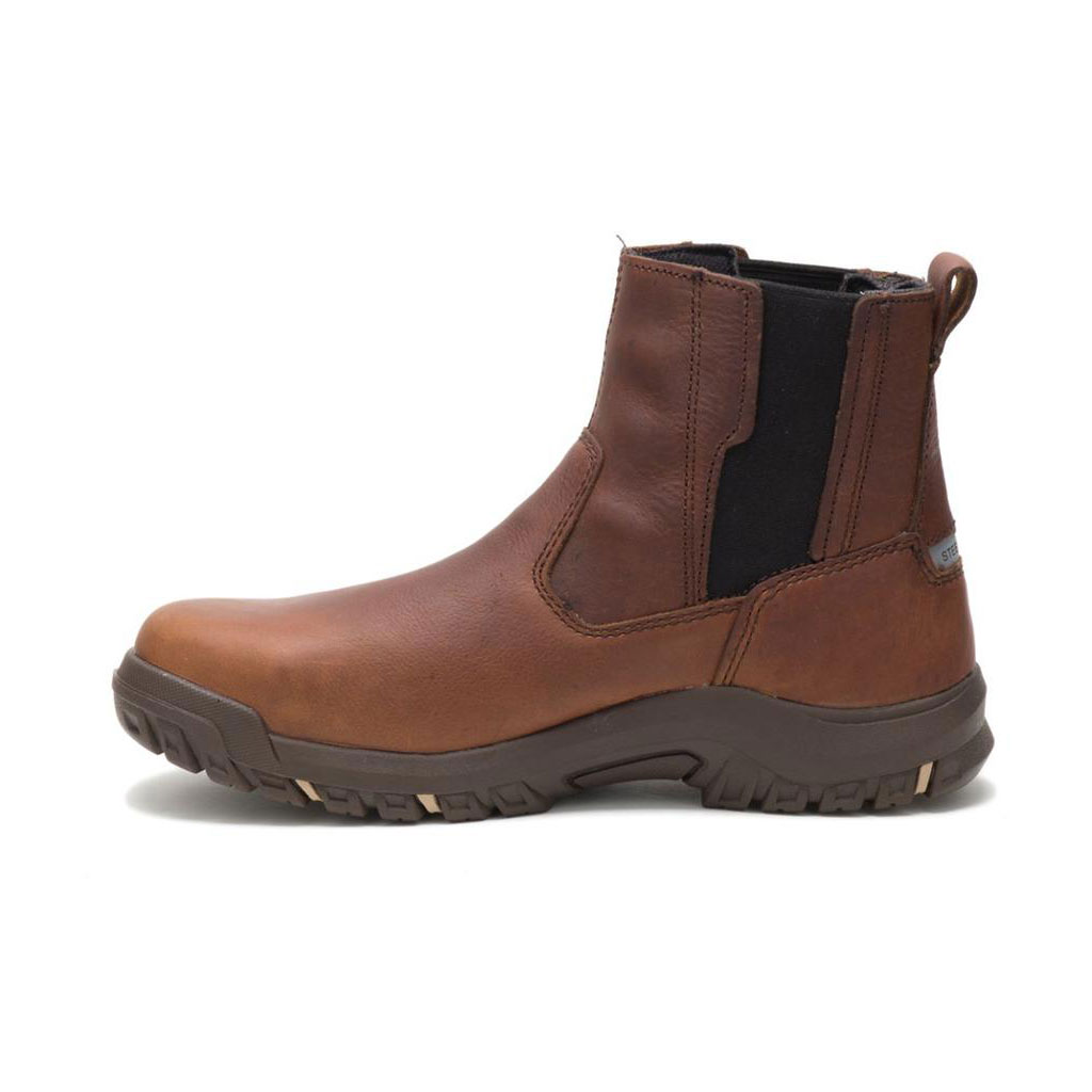 Buty Chelsea Caterpillar Abbey Steel Toe Damskie Brązowe | EMRGO-5394