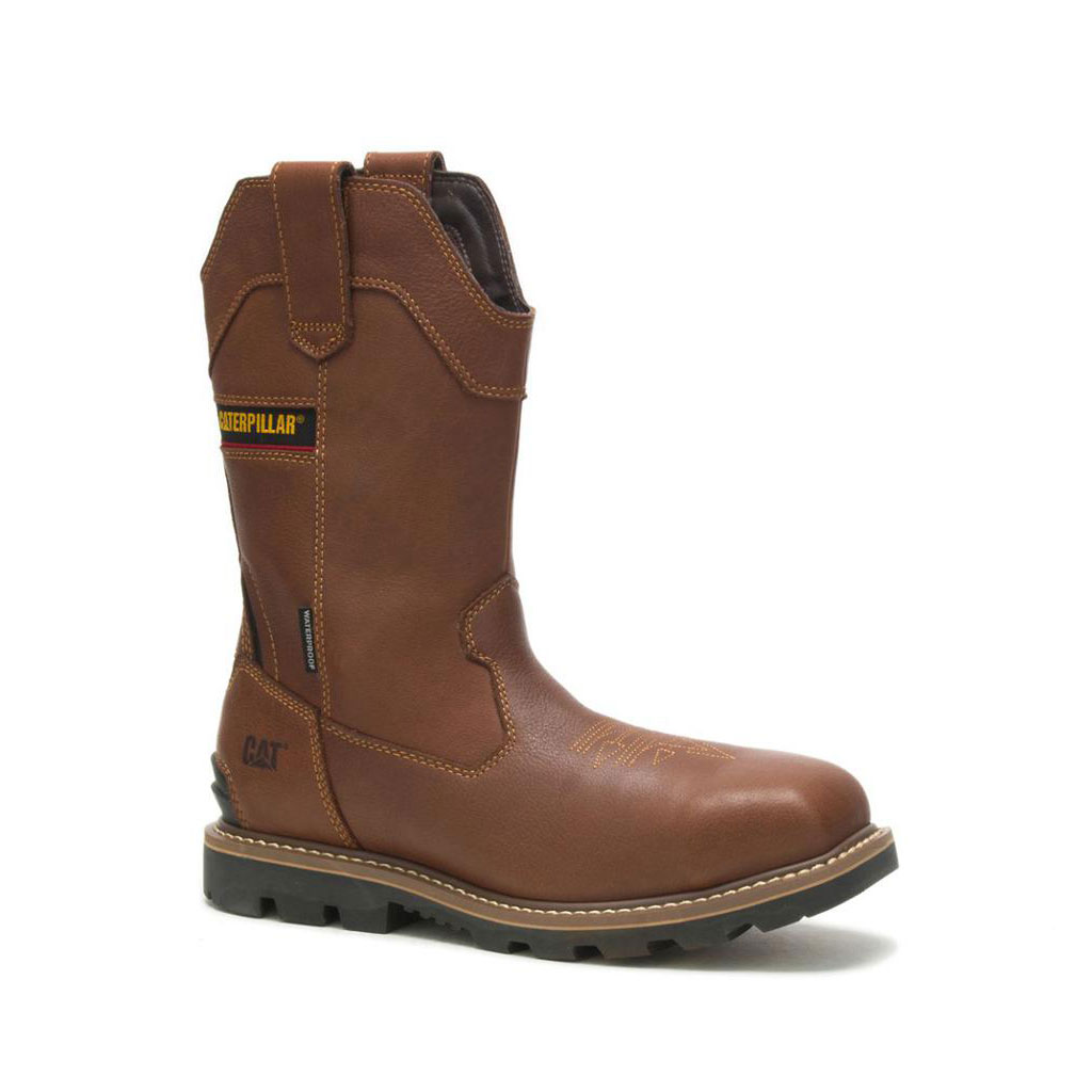 Buty Pull On Caterpillar Cylinder Waterproof Composite Toe Męskie Brązowe | JUGFN-6897