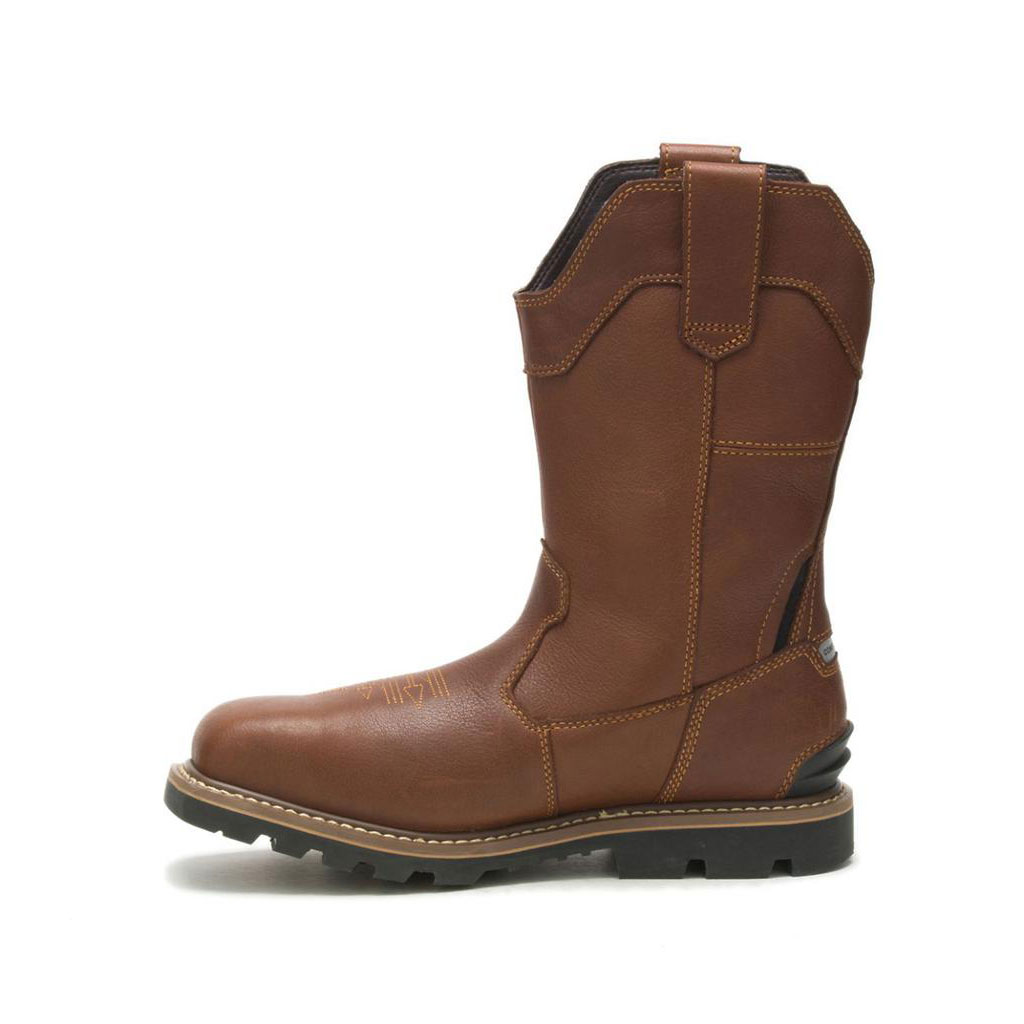 Buty Pull On Caterpillar Cylinder Waterproof Composite Toe Męskie Brązowe | JUGFN-6897