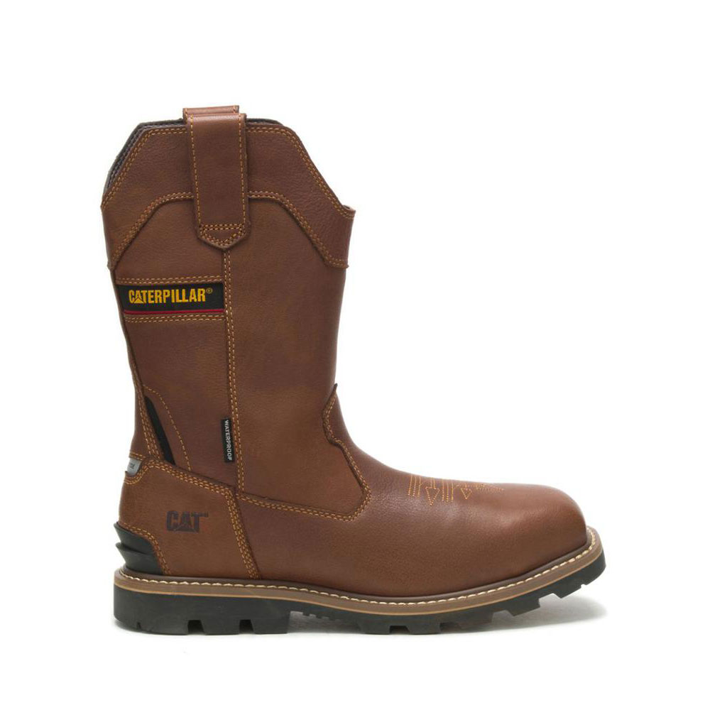 Buty Pull On Caterpillar Cylinder Waterproof Composite Toe Męskie Brązowe | JUGFN-6897