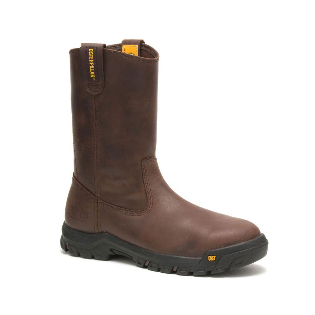 Buty Pull On Caterpillar Drawbar Steel Toe Męskie Brązowe | ZFWMH-8359