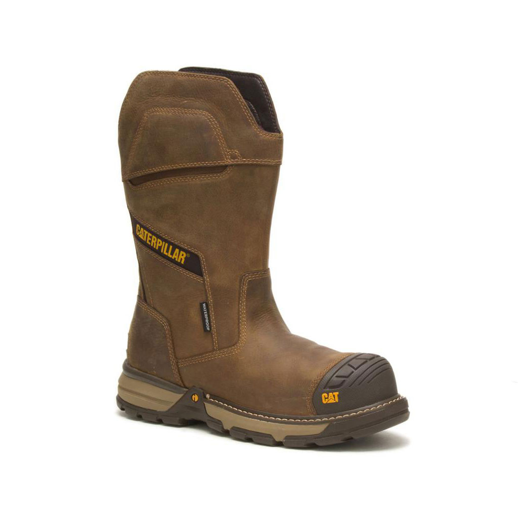 Buty Pull On Caterpillar Excavator Superlite Waterproof Męskie Brązowe | PQYMC-2670