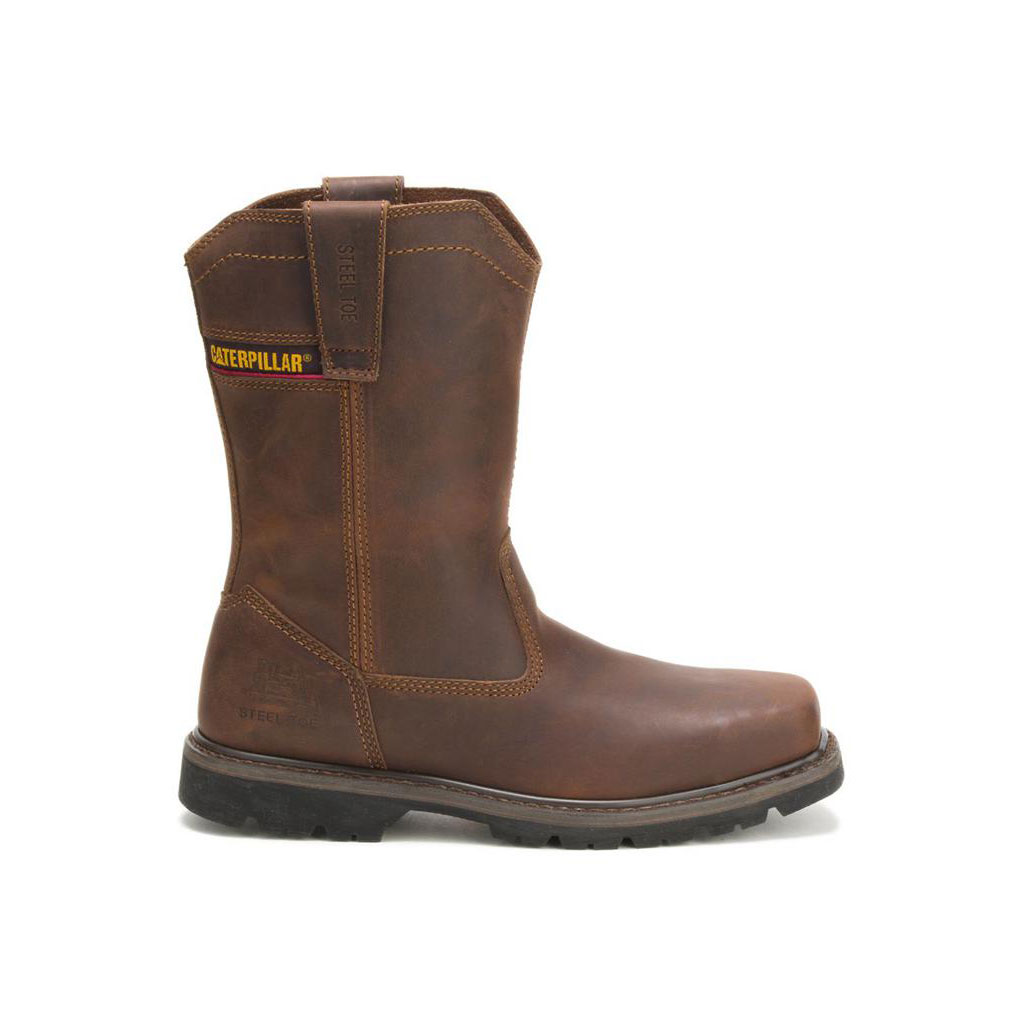 Buty Pull On Caterpillar Wellston Pull On Steel Toe Męskie Ciemny Brązowe | CQXVP-1529