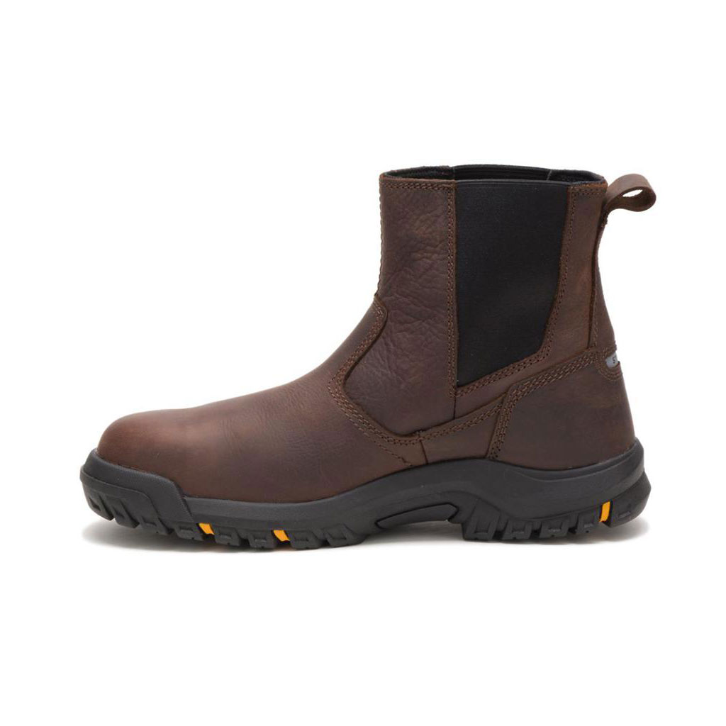 Buty Pull On Caterpillar Wheelbase Steel Toe Męskie Brązowe | JATKY-8352