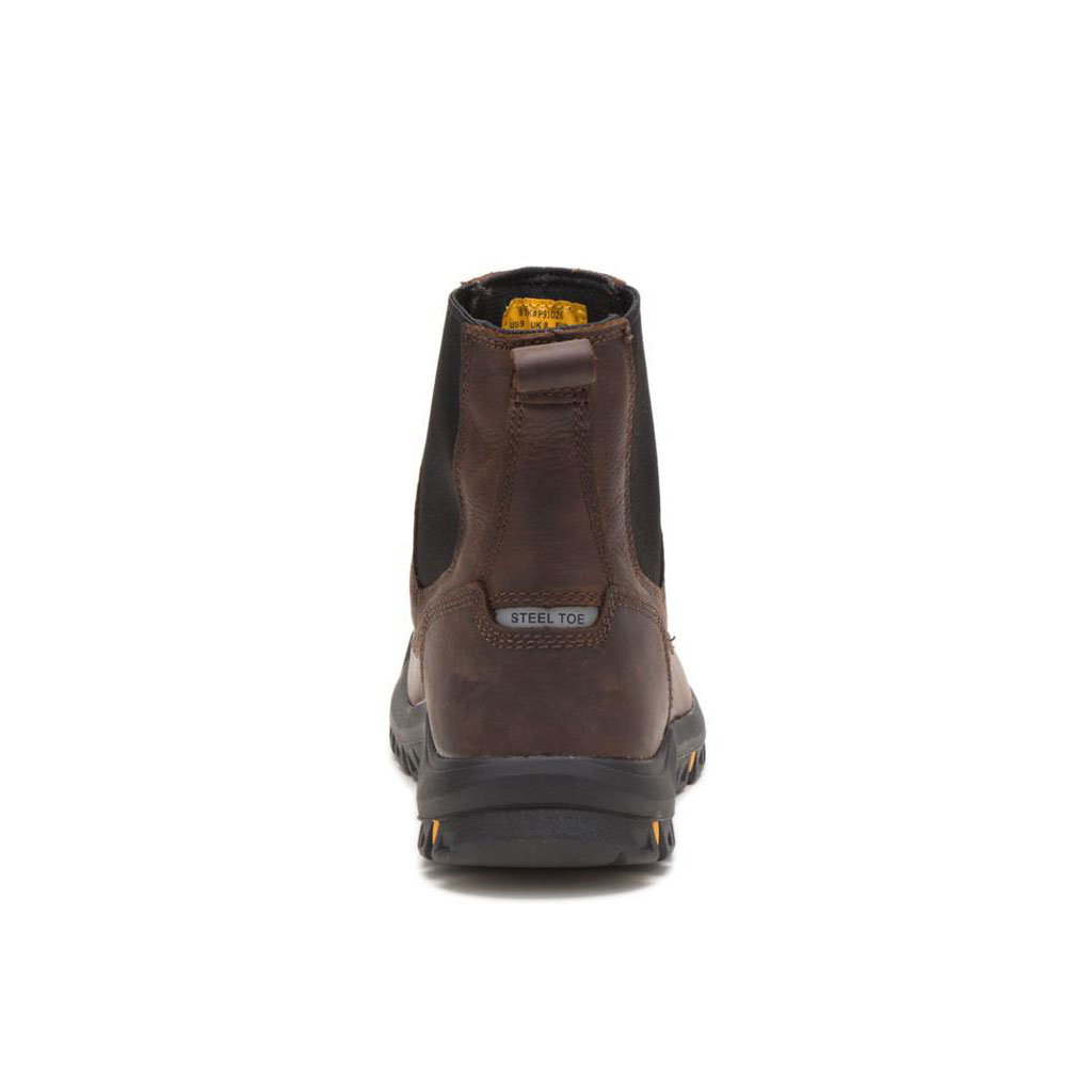 Buty Pull On Caterpillar Wheelbase Steel Toe Męskie Brązowe | JATKY-8352