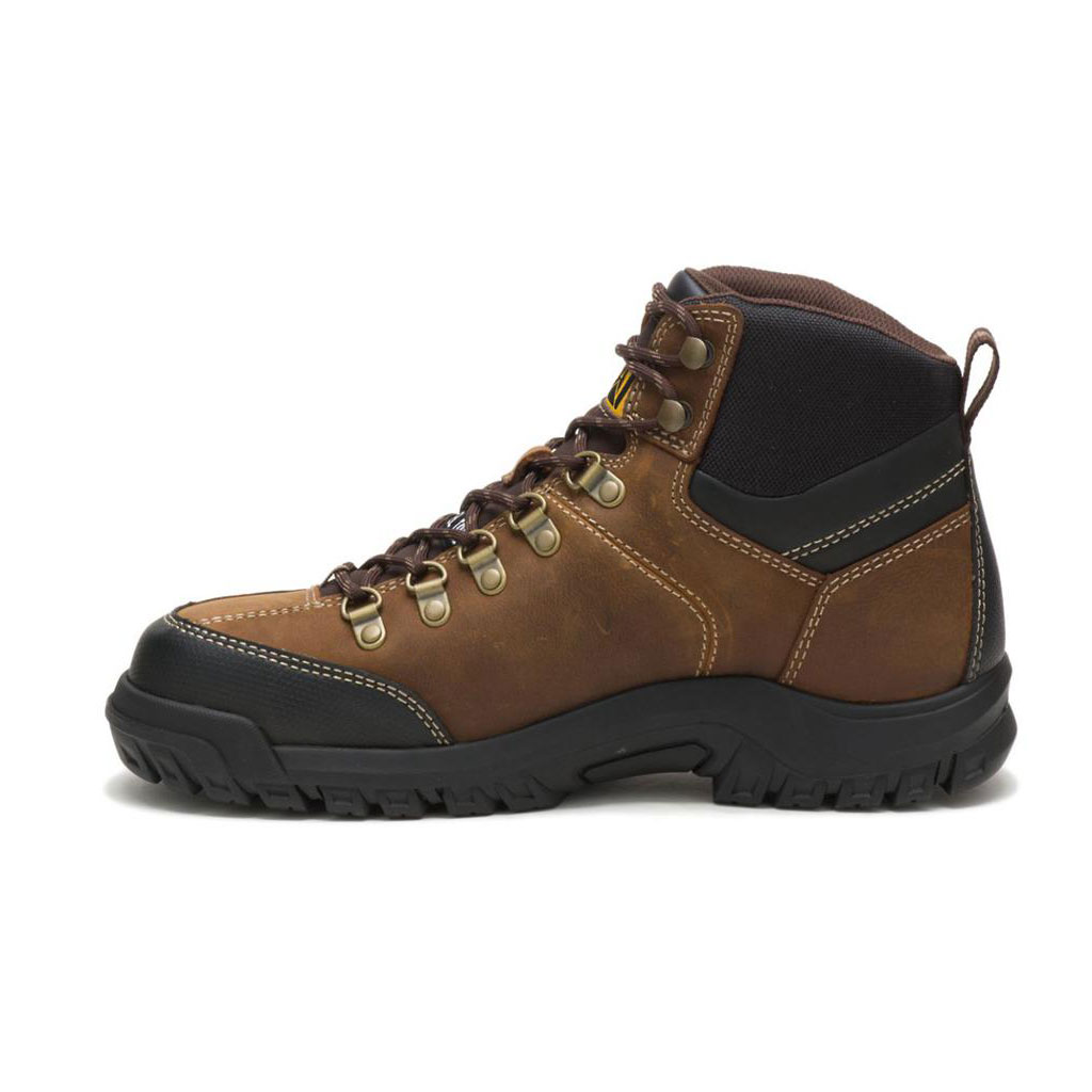 Buty Wodoodporne Caterpillar Threshold Waterproof Steel Toe Męskie Brązowe | DWZCL-9532