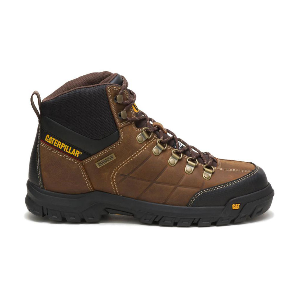 Buty Wodoodporne Caterpillar Threshold Waterproof Steel Toe Męskie Brązowe | DWZCL-9532