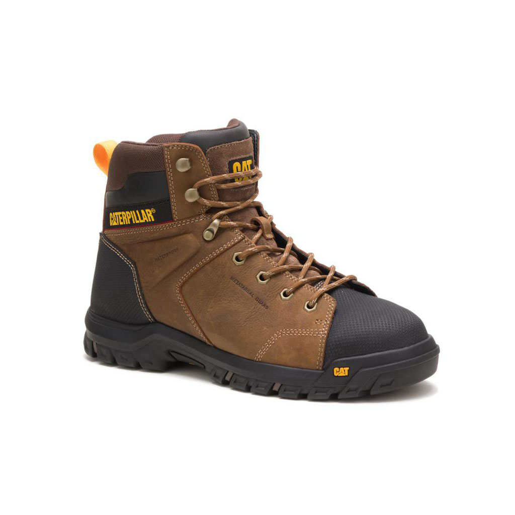 Buty Wodoodporne Caterpillar Wellspring Metatarsal Guard Steel Toe Męskie Brązowe | BKCFX-0253