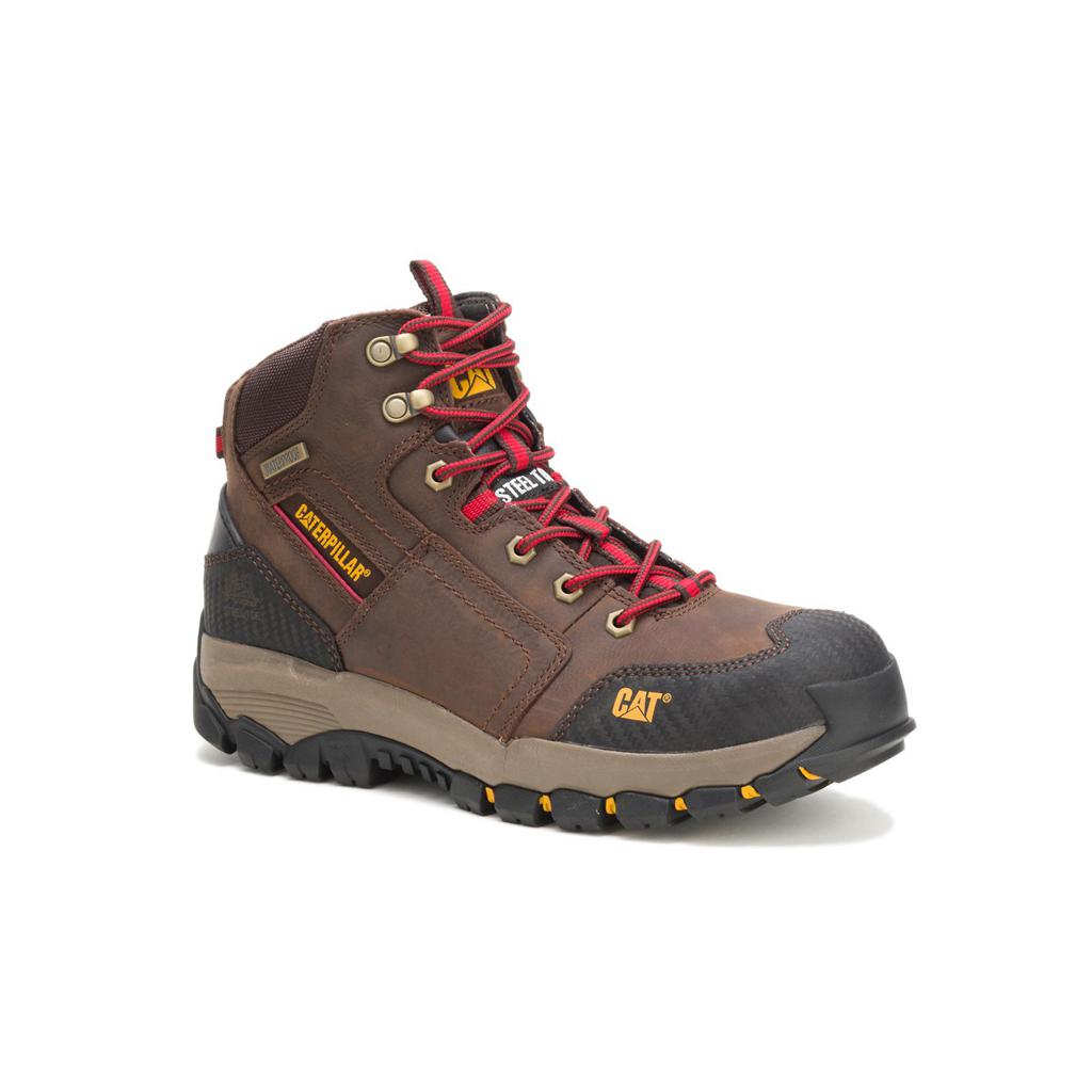 Buty Ze Stalowymi Noskami Caterpillar Navigator Mid Waterproof Steel Toe Męskie Brązowe | FUVGI-2154