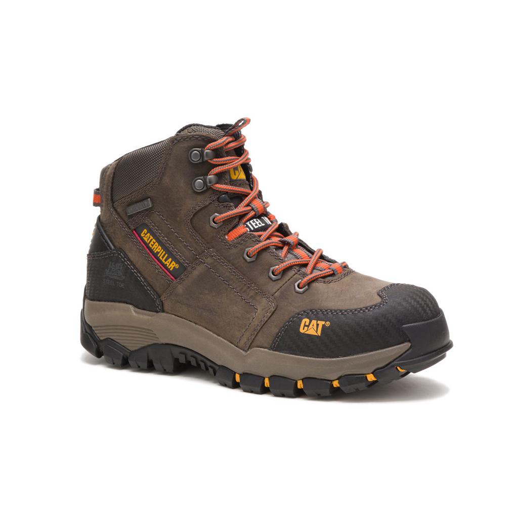 Buty Ze Stalowymi Noskami Caterpillar Navigator Mid Waterproof Steel Toe Męskie Ciemny Szare | XPLGD-2574