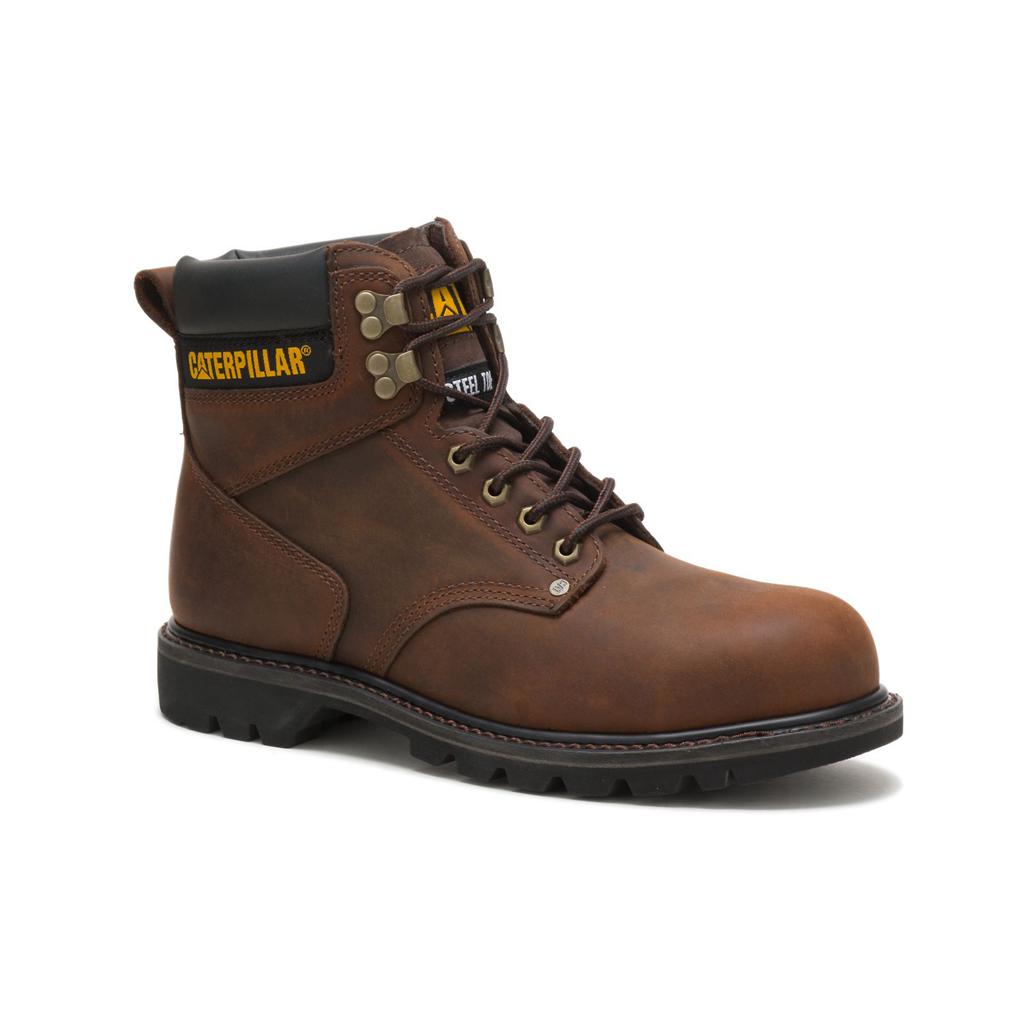 Buty Ze Stalowymi Noskami Caterpillar Second Shift Steel Toe Męskie Ciemny Brązowe | KHNXA-3065