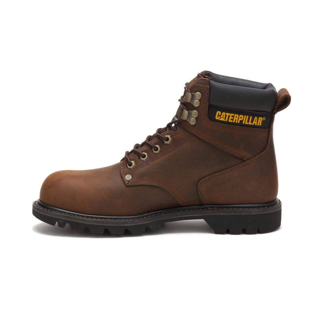 Buty Ze Stalowymi Noskami Caterpillar Second Shift Steel Toe Męskie Ciemny Brązowe | KHNXA-3065