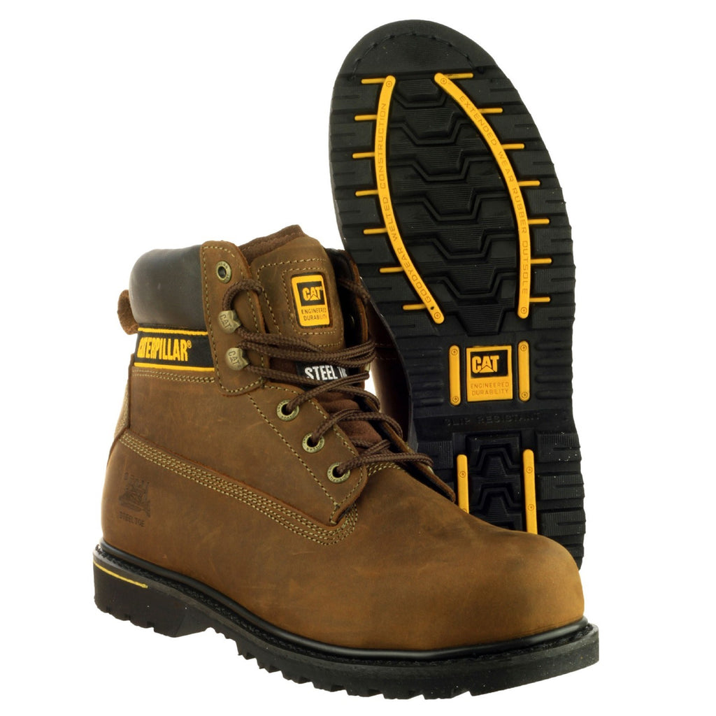 Goodyear Welted Safety Boots Caterpillar Holton S3 Męskie Brązowe | FWHEK-7968