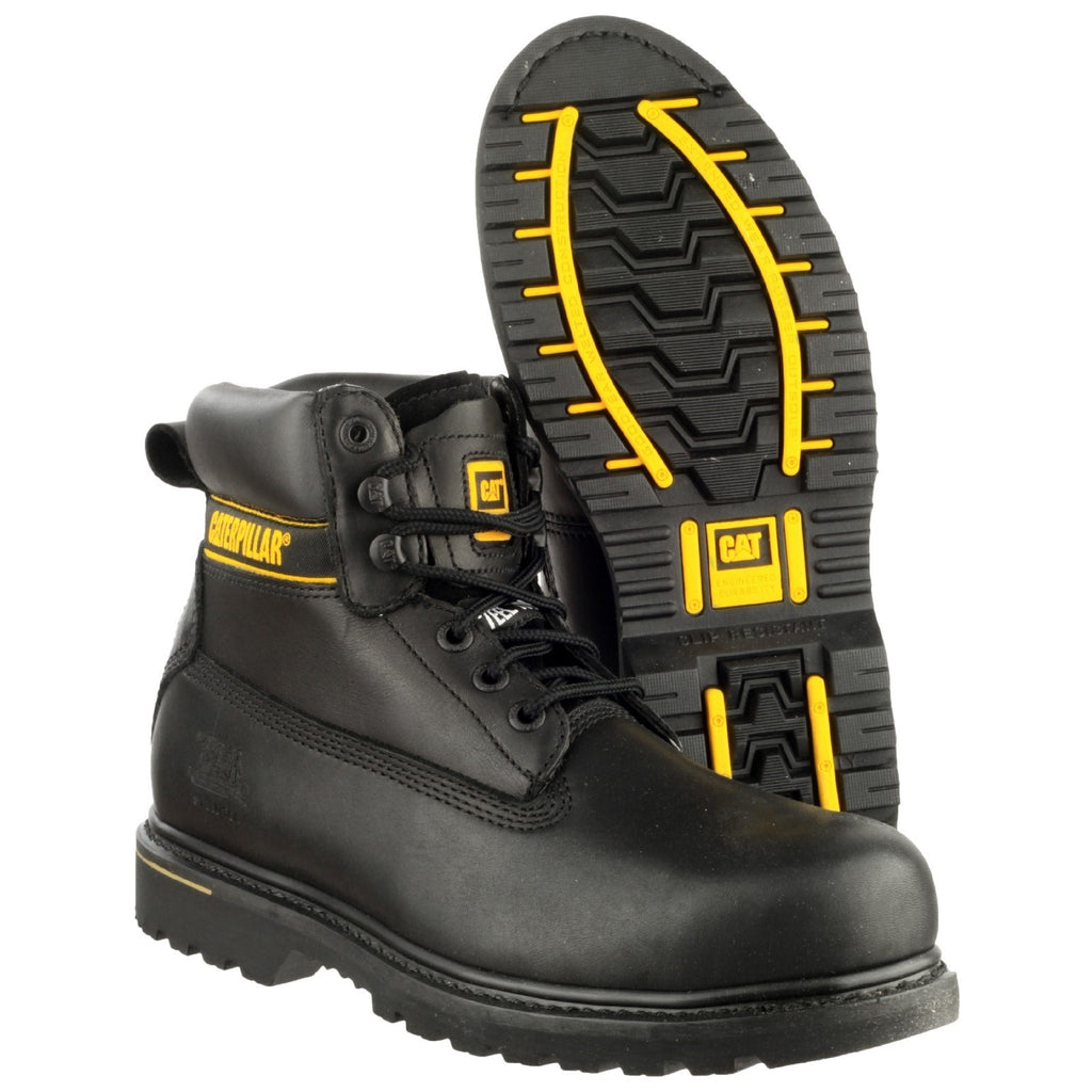 Goodyear Welted Safety Boots Caterpillar Holton S3 Męskie Czarne | HUJWA-3129