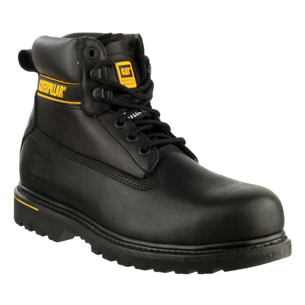 Goodyear Welted Safety Boots Caterpillar Holton S3 Męskie Czarne | HUJWA-3129