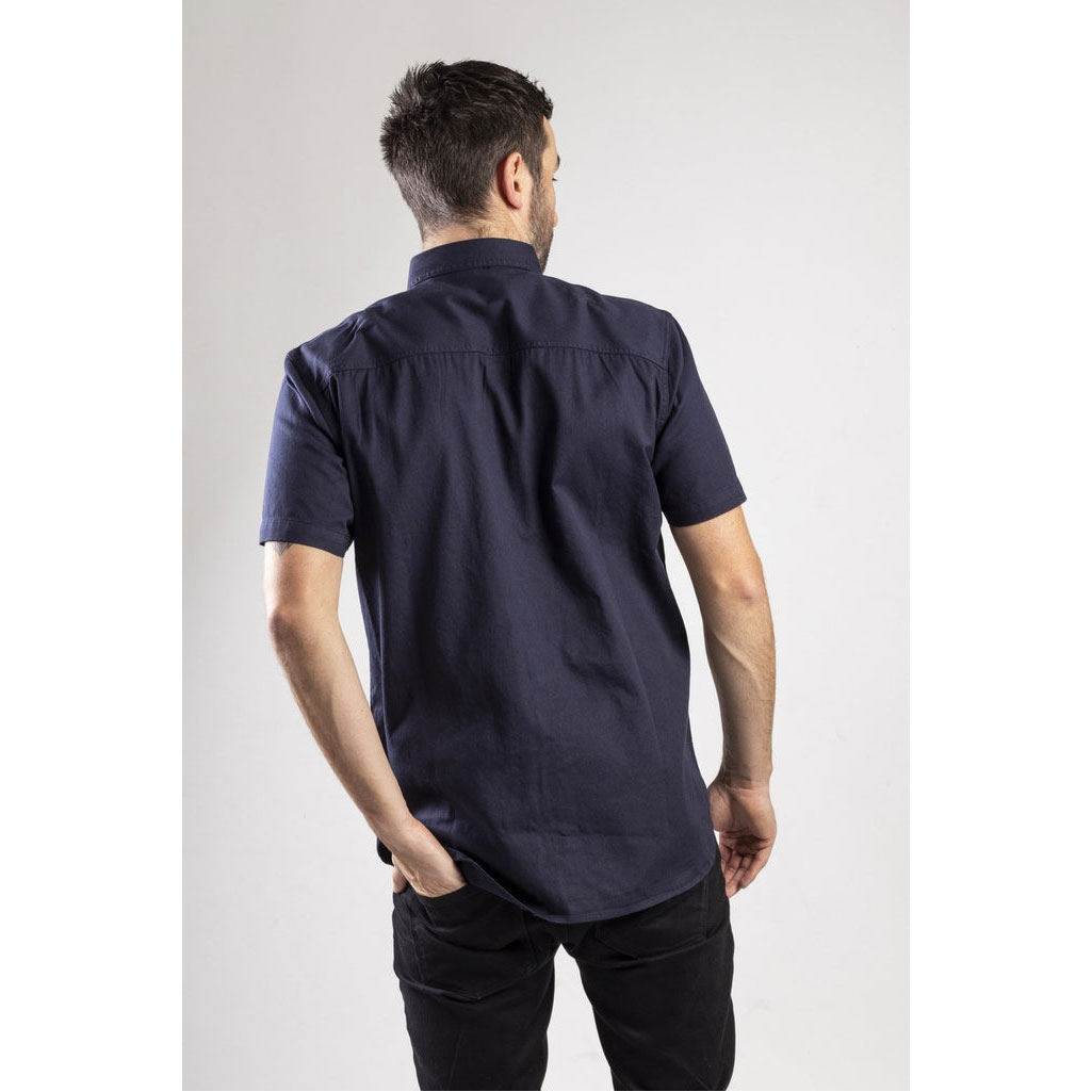 Koszule Caterpillar Button Up S/S Męskie Granatowe | HCEKT-8327