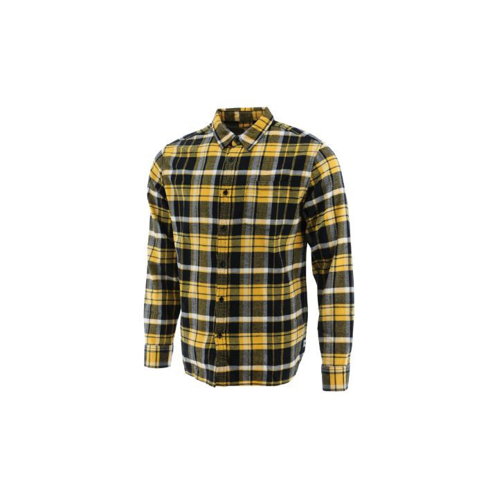 Koszule Caterpillar Foundation Flannel Long Sleeve Męskie Żółte | HGPEJ-1034