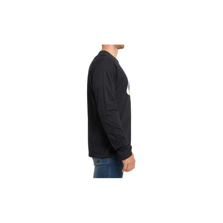 Koszulki Caterpillar Original Fit Long Sleeve Logo Męskie Pitch Black-Trademark | IPBAF-4176