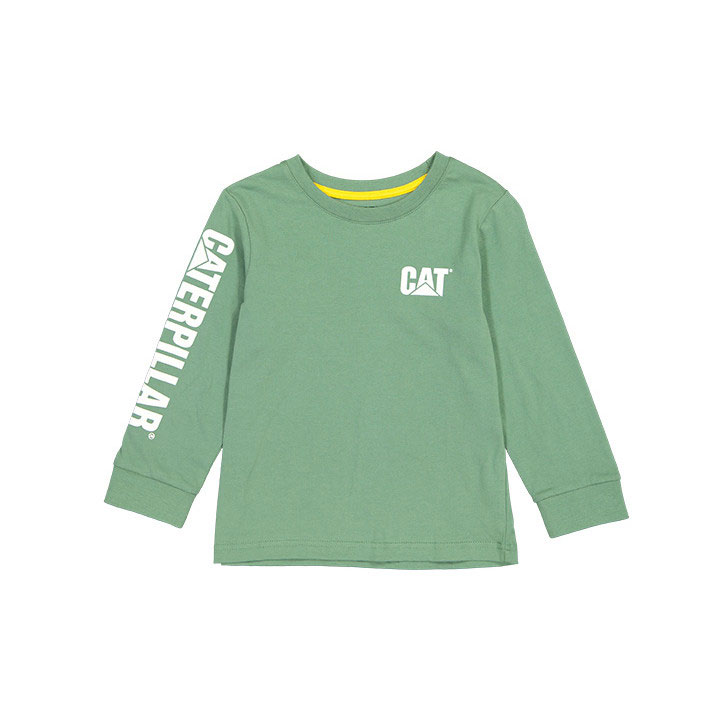 Koszulki Caterpillar Trademark Banner Long Sleeve Dziecięce Ciemny Zielone | EZOTI-7604