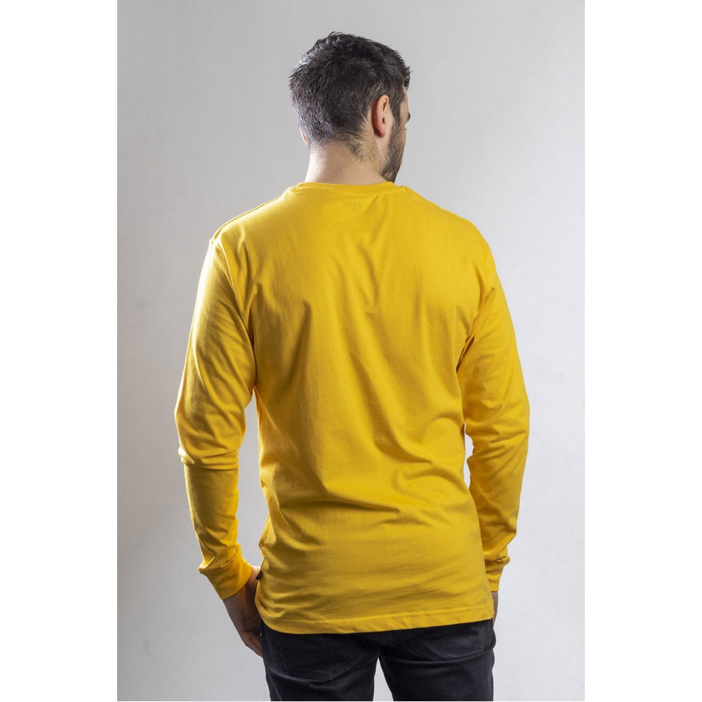 Koszulki Caterpillar Trademark Banner Long Sleeve Męskie Żółte | MGYWP-6387