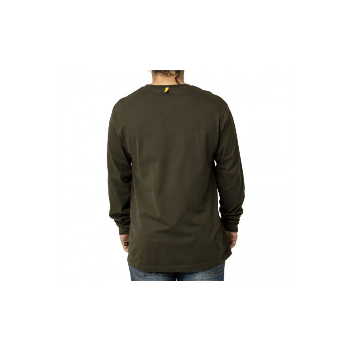 Koszulki Caterpillar Trademark Banner Long Sleeve Męskie Army Moss | NSDZL-9403