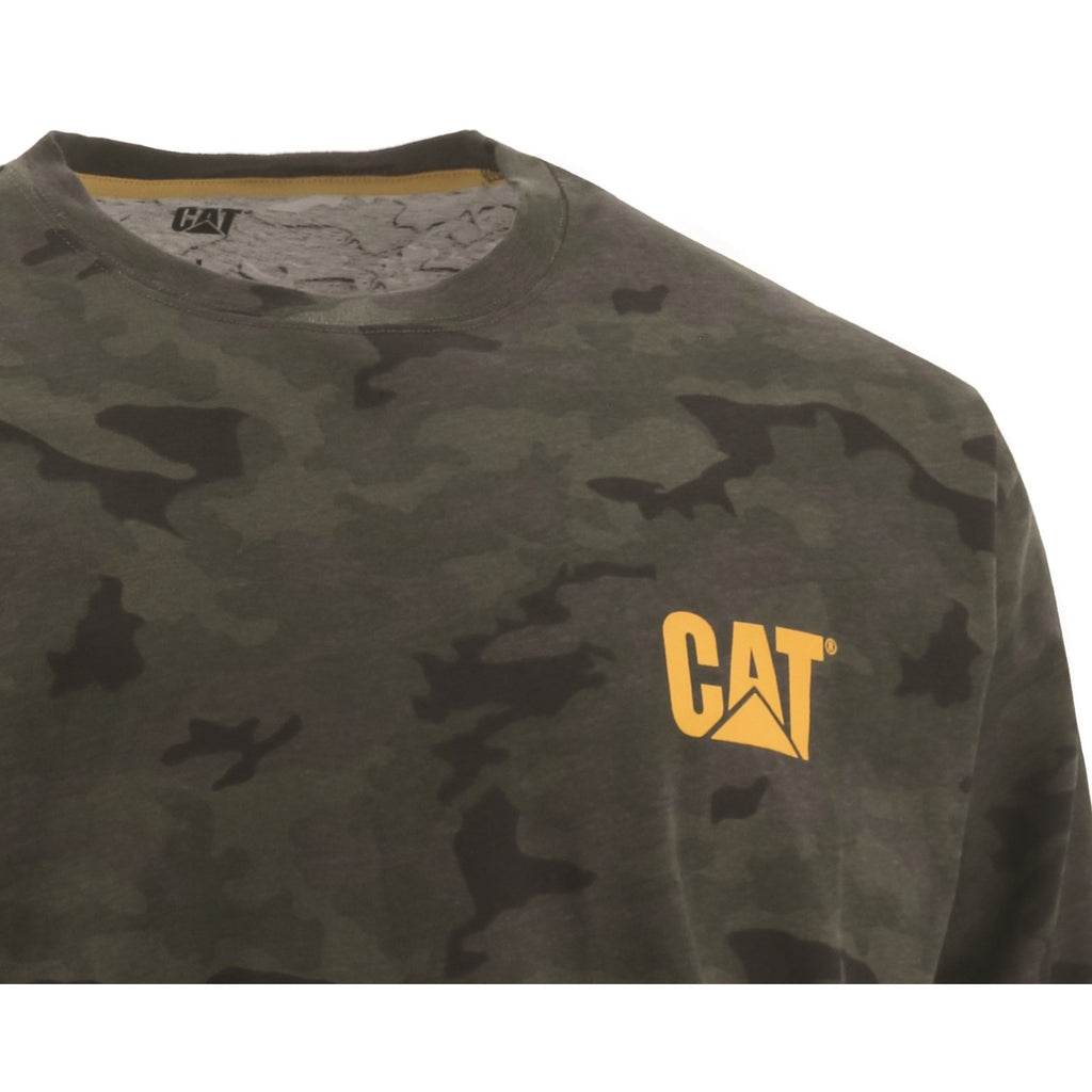 Koszulki Caterpillar Trademark Banner Long Sleeve Męskie Camo | WQAGZ-7685