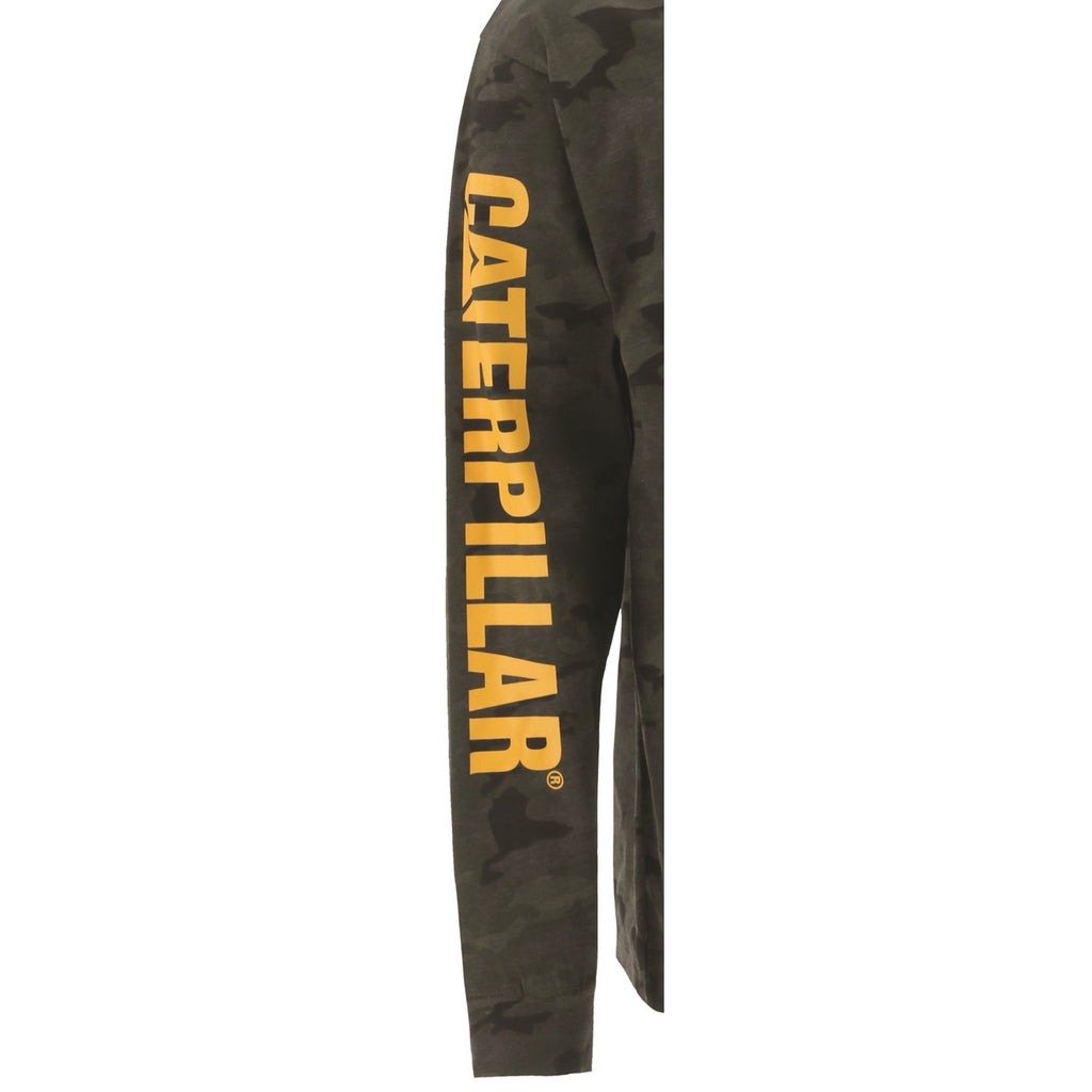 Koszulki Caterpillar Trademark Banner Long Sleeve Męskie Camo | WQAGZ-7685