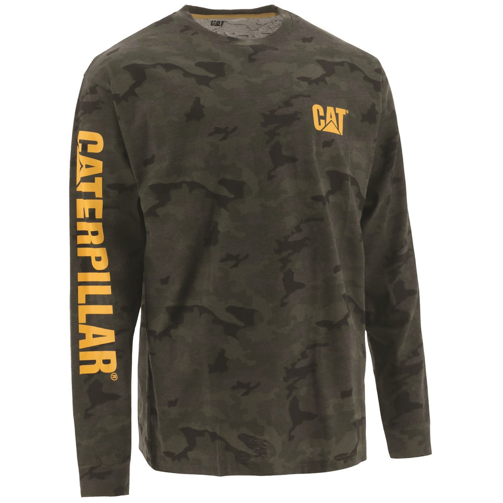 Koszulki Caterpillar Trademark Banner Long Sleeve Męskie Camo | WQAGZ-7685