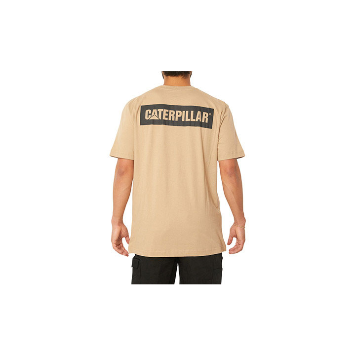 Koszulki Caterpillar Triton Block Krótkie Sleeve Męskie Khaki | AKRTB-1695